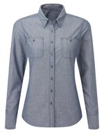 Women´s Organic Chambray Fairtrade Long Sleeve Shirt – Bild 19