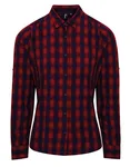 Langarmhemd Mulligan Karomuster Baumwolle für Damen – Red/Navy (ca. Pantone 2378C)