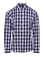 Premier Workwear Langarmhemd Mulligan Karomuster Baumwolle für Damen, Camel (ca. Pantone 132C)/Navy (ca. Pantone 2378C) XS, PW350 – Blanc/Marine (ca. Pantone 2378C)