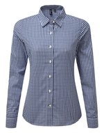 Premier Workwear Langarmhemd Maxton Check kariert für Damen, Navy (ca. Pantone 533C)/White XXL, PW352 – Bild 3