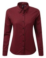 Premier Workwear Langarmhemd Maxton Check kariert für Damen, Navy (ca. Pantone 533C)/White XXL, PW352 – Bild 5