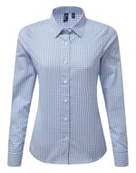 Premier Workwear Langarmhemd Maxton Check kariert für Damen, Navy (ca. Pantone 533C)/White XXL, PW352 – Bild 6