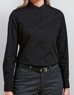 Premier Workwear Banded Collar Grandad Shirt für Damen – Black