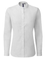 Premier Workwear Banded Collar Grandad Shirt für Damen – White