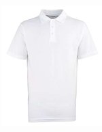 Premier Workwear Stud Polo aus Piqué-Material, extra lang, Black (ca. Pantone Black C) S, PW610 – Bianco