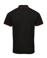 Premier Workwear Polo Coolchecker® mit Kontrastbesatz für Herren, Black (ca. Pantone Black C)/Red (ca. Pantone 200C) 3XL, PW618 – Bild 4