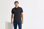 Men's Contrast Coolchecker® Polo – Black (ca. Pantone Black C)/Purple