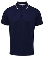 Premier Workwear Polo Coolchecker® mit Kontrastbesatz für Herren, Black (ca. Pantone Black C)/Red (ca. Pantone 200C) 3XL, PW618 – Navy (ca. Pantone 2378C)/White