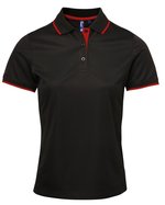 Premier Workwear Polo Slim Fit Coolchecker® Gewebe für Damen, Black (ca. Pantone Black C)/Lime (ca. Pantone 382C) XS, PW619 – Bild 3