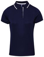 Premier Workwear Polo Slim Fit Coolchecker® Gewebe für Damen, Black (ca. Pantone Black C)/Lime (ca. Pantone 382C) XS, PW619 – Navy (ca. Pantone 2378C)/White