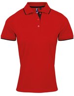 Premier Workwear Polo Slim Fit Coolchecker® Gewebe für Damen, Black (ca. Pantone Black C)/Lime (ca. Pantone 382C) XS, PW619 – Red (ca. Pantone 200C)/Black (ca. Pantone Black C)