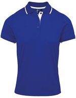 Premier Workwear Polo Slim Fit Coolchecker® Gewebe für Damen, Black (ca. Pantone Black C)/Lime (ca. Pantone 382C) XS, PW619 – Royal (ca. Pantone 286C)/White