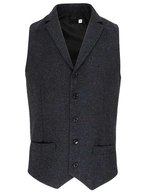 Premier Workwear Herringbone Weste mit Satinfutter für Herren – Charcoal (ca. Pantone 6)