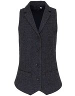 Premier Workwear Herringbone Weste mit Satinrücken für Damen – Charcoal (ca. Pantone 6)