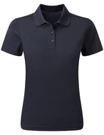 Premier Workwear Nachhaltiges Polo Shirt mit Ripp-Kragen, Black (ca. Pantone Black C) XS, PW633 – Blu navy francese (ca. Pantone 303C)