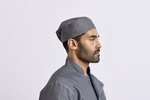 Premier Workwear Kochmütze mit elastischer Rückseite, Black-White Check One Size, PW653 – Indigo Denim (ca. Pantone 2767C)