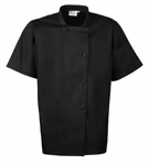 Premier Workwear Kurzärmelige Kochjacke mit Stifttasche, Black (ca. Pantone Black C) XS, PW656 – Bild 3