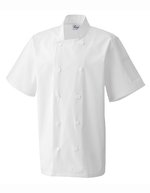 Kurzärmelige Kochjacke mit Stifttasche – White