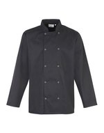 Premier Workwear Kochjacke Baumwoll-Twill mit Mandarin-Kragen, Black XS, PW665 – Bild 3