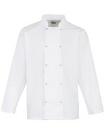 Kochjacke Baumwoll-Twill mit Mandarin-Kragen – White