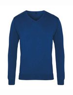 Premier Workwear V-Ausschnitt Strickpullover 12-Gauge für Herren, Black (ca. Pantone Black C) XXS, PW694 – Royal