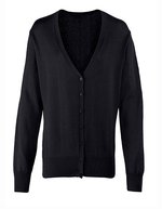Women´s Button Through Knitted Cardigan – Black (ca. Pantone Black C)