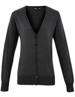 Women´s Button Through Knitted Cardigan – Charcoal