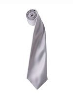 Premier Workwear Satin Krawatte 8,5 cm breit, Apple (ca. Pantone 360C) 144 x 8,5 cm, PW750 – Silver (ca. Pantone 428)