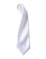 Premier Workwear Satin Krawatte 8,5 cm breit, Apple (ca. Pantone 360C) 144 x 8,5 cm, PW750 – White