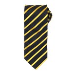 Premier Workwear Sportliche Streifenkrawatte aus Polyester, Black (ca. Pantone Black C)/Gold One Size, PW784 – Bild 3