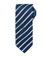 Premier Workwear Sportliche Streifenkrawatte aus Polyester, Black (ca. Pantone Black C)/Gold One Size, PW784 – Navy (ca. Pantone 2378C)/Turquoise (ca. Pantone 7703C)