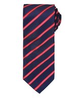 Sportliche Streifenkrawatte aus Polyester – Navy (ca. Pantone 2378C)/Red