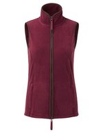 Fleece Gilet Artisan mit Taschen für Damen – Burgundy (ca. Pantone 209C)/Brown (ca. Pantone 4975C)
