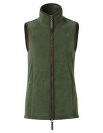 Fleece Gilet Artisan mit Taschen für Damen – Moss Green (ca. Pantone 2410C)/Brown (ca. Pantone 4975C)