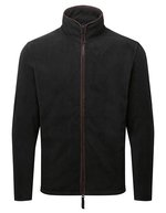 Premier Workwear Fleecejacke Artisan mit Reißverschluss für Herren, Black (ca. Pantone Black C)/Black (ca. Pantone Black C) S, PW823 – Noir (ca. Pantone Black C)/Marron (ca. Pantone 4975C)