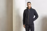 Premier Workwear Fleece Jacket Artisan with Zip for Men, Black (ca. Pantone Black C)/Black (ca. Pantone Black C) S, PW823 – Navy (ca. Pantone 533C)/Brown (ca. Pantone 4975C)