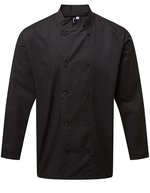 Kochjacke Coolchecker® mit Mandarin-Kragen – Black (ca. Pantone Black C)