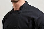 Premier Workwear Kochjacke Coolchecker® mit Mandarin-Kragen, Black (ca. Pantone Black C) XS, PW903 – Bild 5