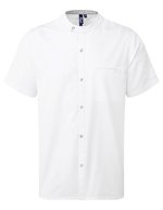 Premier Workwear Recyceltes Kurzarm-Hemd mit Stehkragen – White