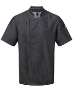 Premier Workwear Kochjacke Kurzarm mit Reißverschluss, White S, PW906 – Bild 2