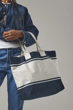 Quadra Canvas Deck Bag mit Streifendesign, Navy/Off White 53 x 36 x 19 cm, QD26 – Bild 1