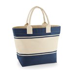 Quadra Canvas Deck Bag mit Streifendesign, Navy/Off White 53 x 36 x 19 cm, QD26 – Bild 3