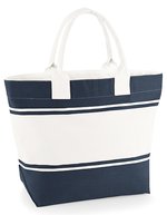 Quadra Canvas Deck Bag mit Streifendesign – Navy/Off White