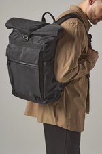 Quadra Roll-Top Laptop-Rucksack aus Recycling-Polyester, Black 46 x 38 x 13 cm, QD275 – Bild 1