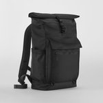 Quadra Roll-Top Laptop-Rucksack aus Recycling-Polyester, Black 46 x 38 x 13 cm, QD275 – Bild 3