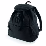Quadra Vintage Canvas Rucksack mit Kordelzug – Vintage Black