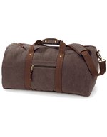 Quadra Vintage Canvas Weekender mit Schultergurt, Sahara 58 x 30 x 30 cm, QD613 – Vintage Marron