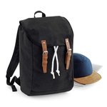 Quadra Vintage Rucksack aus Baumwoll-Canvas, Black 26 x 45 x 16.5 cm, QD615 – Bild 5