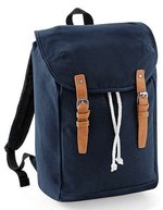 Quadra Vintage Rucksack aus Baumwoll-Canvas, Black 26 x 45 x 16.5 cm, QD615 – French Navy