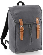 Quadra Vintage Rucksack aus Baumwoll-Canvas, Black 26 x 45 x 16.5 cm, QD615 – Graphite Grey